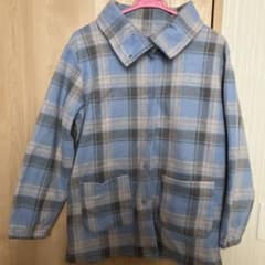 フリース ルームウェア 青とグレー チェックのサムネイル