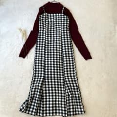 ♡GRL グレイル　ニット&キャミワンピースセット♡ チェック　マーメイド
