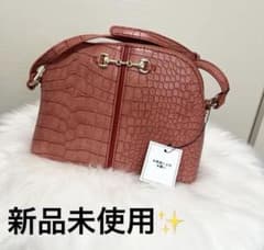 新品未使用 クロコ型押し ホースビット ハンドバッグのサムネイル