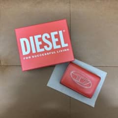DIESEL レザー 三つ折り財布(レッド) メンズ・レディースのサムネイル