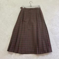 極美品 バーバリー プリーツ ロングスカート ウール チェック - メルカリ