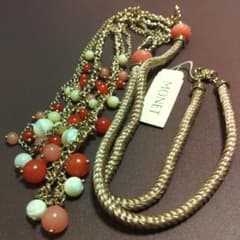 MONET コーラルビーズ ネックレス 90cm - メルカリ