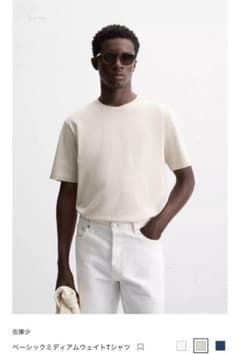 新品ZARAベーシックミディアムウェイトTシャツ　サイズLのサムネイル