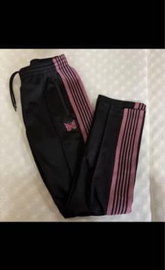 Needles トラックパンツ XS 黒/ピンク - メルカリ