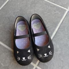 猫の顔デザイン フォーマルシューズ 黒のサムネイル