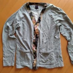 カーディガン 花柄 グレーのサムネイル
