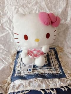 ハローキティ　LLぬいぐるみ　ピンクチェックVer.　新品のサムネイル