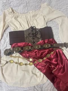 海賊風 コスプレ衣装 6点セット ベルト チェーンのサムネイル