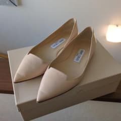 JIMMY CHOO ベージュ フラットシューズ 36 - メルカリ