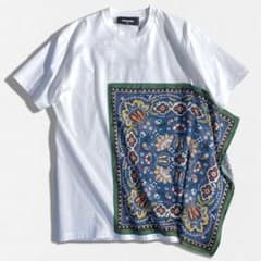 新品 希少 イタリア製 正規品 ディースクエアード バンダナドッキング Tシャツのサムネイル