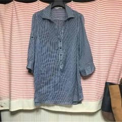 大きいサイズ ストライプシャツのサムネイル