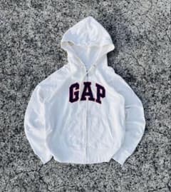 00s old gap ネイビー ロゴドン 短丈 ジップパーカーのサムネイル