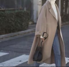 lavishgate ワイドスリーブリバーコート ミルクティーベージュ - メルカリ