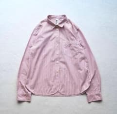 MHL. マーガレットハウエル ストライプ コットンシャツ 長袖 赤 サイズ2のサムネイル