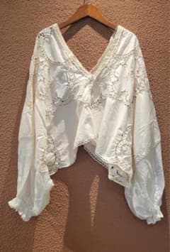 alocasia vintageアロカシアヴィンテージ レースリメイクトップス