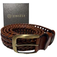 極美品✨JINSELF ジンセルフ メッシュベルト ブラウン メンズ 本革箱付きのサムネイル