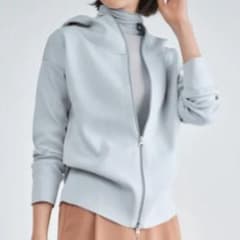SOEJU ソージュ ミラノリブニットパーカー BLUE GRAYライトブルー 