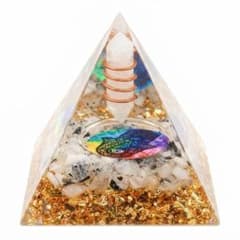 オルゴナイト ピラミッド ハムサの手 水晶 銅線コイル 天然石封入