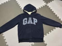 GAP KIDS ボア裏地 ジップアップパーカー ネイビー XLのサムネイル