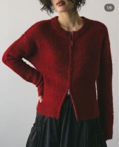 stylemixer フラッフィージップニットカーデ 赤のサムネイル
