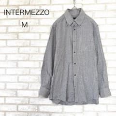 INTERMEZZO 인터메조 직물 긴팔 셔츠 M 블루 퍼플