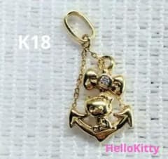 K18 18金 ハローキティ ダイヤモンド ペンダントトップ キティちゃん