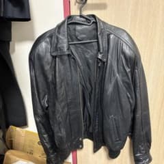 90s ヴィンテージ ラムレザージャケット 羊革 短丈 黒　XLのサムネイル