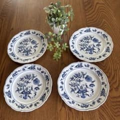 Blue Danube ブルーオニオン 4枚セット 17センチ皿 - メルカリ