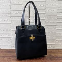 良品 セリーヌ レザー ターンロック ゴールド金具 ハンド バッグ 