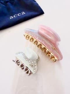 acca ヘアクリップ 2点セット ピンク ブルー - メルカリ