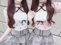 HONEY MEW luv 초커 포함 탑스 핑크 프리 사이즈