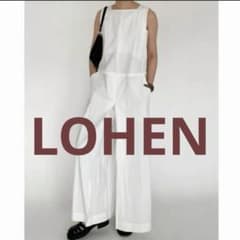 LOHEN ローヘン　ボックスプリーツオールインワン　サロペット ホワイト LOHEN ローヘン ボックスプリーツオールインワン サロペット ホワイト