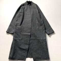 pas de calais ウールロングコート マオカラー グレー 日本製 - メルカリ