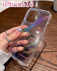 iPhone iPhone16 クリア　ケース オーロラ　反射のサムネイル