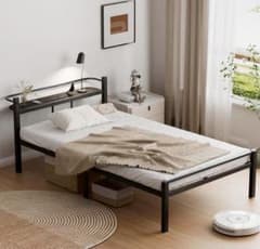 ベッドフレーム シングル ベッド 宮棚 2口コンセント USB&Type-C