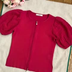 【ルネ】ふんわり♡パフスリーブ♡半袖カーディガン ルネ】ふんわり♡パフスリーブ♡半袖カーディガン - メルカリ