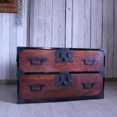 前欅の箪笥　2段　引き出し　タンス　収納　古家具　古民家　時代家具 前欅庄内箪笥 2段 タンス 収納 古家具 古民家 時代家具 - メルカリ