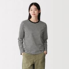 無印良品 ボーダー長袖Tシャツ ブラック×ホワイトのサムネイル