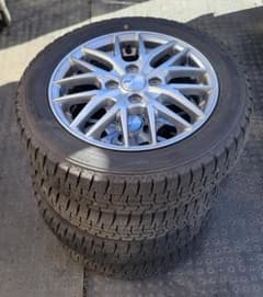 手渡し可□埼玉□社外14インチ＋バリ山スタッドレス 155/65R N BOX