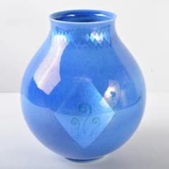 九谷焼 中田一於作 淡青釉裏銀彩 壷 花瓶 V R5743 - メルカリ