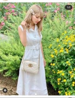 MIIA 白 ワンピース ノースリーブ バックレースのサムネイル