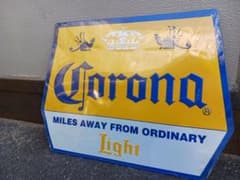 レア.Corona Light ブリキ看板 レトロ インテリアのサムネイル