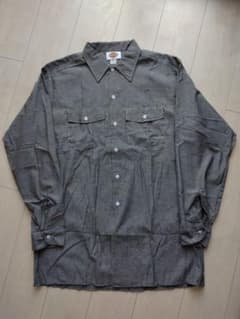 Dickies 90s USA製 シャンブレー ワーク シャツ　グレー　ボックスのサムネイル
