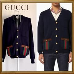 GUCCIグッチ626349 ウェブ付きインターロッキングG ニットカーディガン GUCCIグッチ626349 ウェブ付きインターロッキングG ニットカーディガン