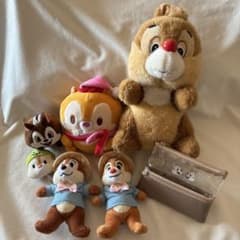 디즈니 칩과 데일 봉제인형 파우치 툼툼 7개 세트