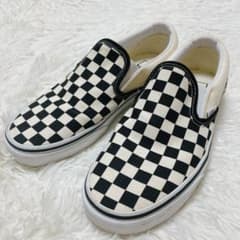 【美品】 vans バンズ チェッカー スリッポン チェック柄 24cm
