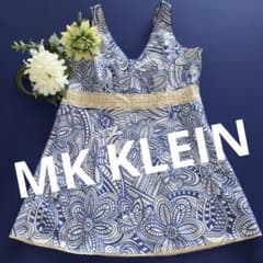 MK KLEIN タンクトップ　ブルー花柄系 40サイズのサムネイル