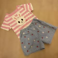 ミキハウス うさこちゃん 半袖Tシャツ デニムパンツ 4点セット 80cm ミキハウス うさこちゃん 半袖Tシャツ デニムパンツ 4点セット 80cm