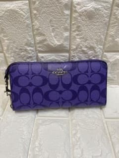 ​【新品・未使用】COACH コーチ 長財布シグネチャー 紫 アメジスト 箱付き 新品・未使用】COACH コーチ 長財布シグネチャー 紫 アメジスト 箱付き