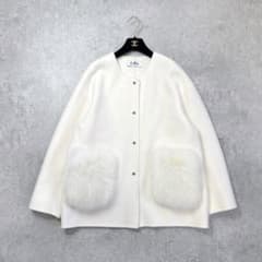 新品！石井毛皮　u-big　ウールダブルフェイスフーディーFOXカフスジャケット U-big 石井毛皮 ウールダブルフェイス FOXポケットコート75 - メルカリ